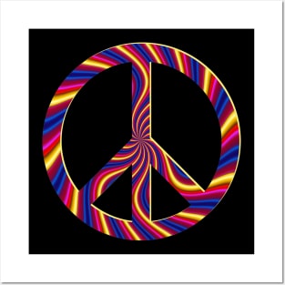 Peace Sign - Psychedelic Colors Posters and Art